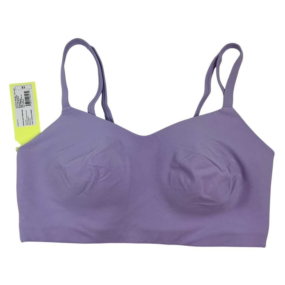 All‎ in Motion Purple V Neck Double Strap Sports Bra Crop Top Size XL